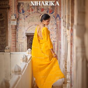 Kashvi Creation Present Niharika Moss Chiffon Sarees Catalog Wholesaler