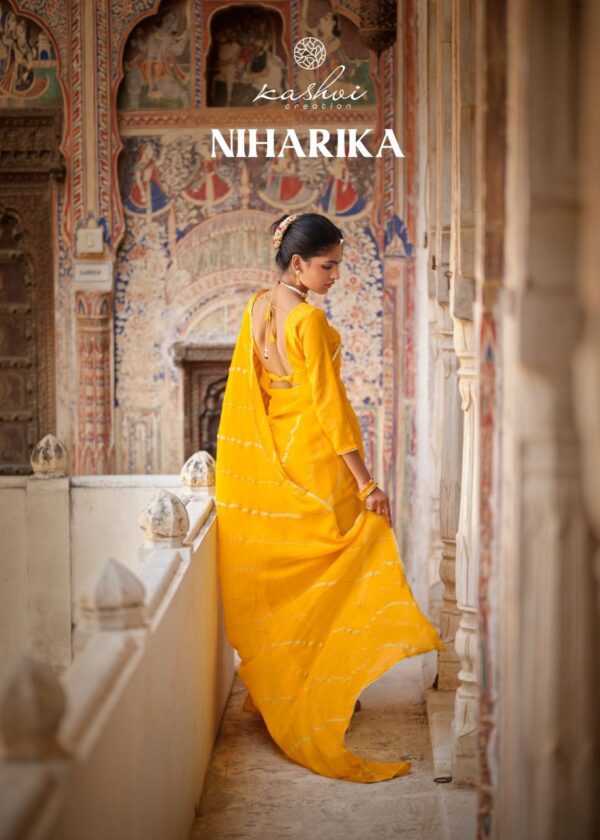 Kashvi Creation Present Niharika Moss Chiffon Sarees Catalog Wholesaler