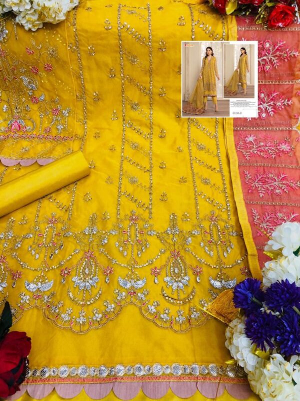 Fepic Rosemeen C  5145 Pure Organza Heavy Embroidery Pakistani Salwar Kameez
