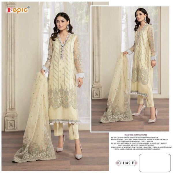 Fepic Rosemeen C  5145 Pure Organza Heavy Embroidery Pakistani Salwar Kameez
