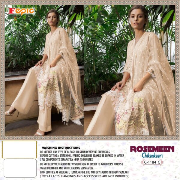 Fepic Rosemeen C 1184 Georgette Chikankari Designer Pakistani Salwar Kameez