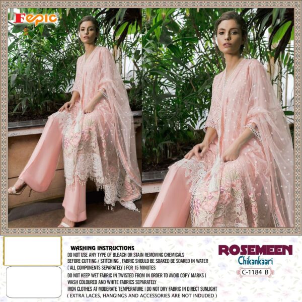 Fepic Rosemeen C 1184 Georgette Chikankari Designer Pakistani Salwar Kameez
