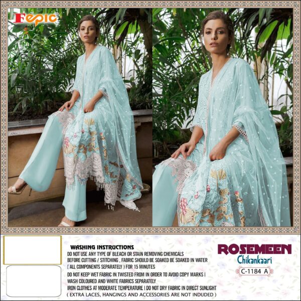 Fepic Rosemeen C 1184 Georgette Chikankari Designer Pakistani Salwar Kameez