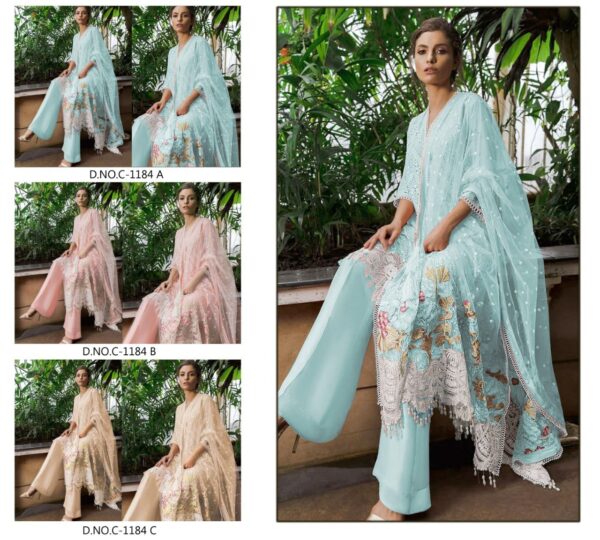 Fepic Rosemeen C 1184 Georgette Chikankari Designer Pakistani Salwar Kameez