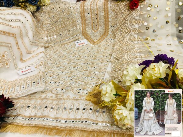 Fepic Rosemeen 39012 Pure Organza Heavy Embroidery Bridal Wedding Wear Pakistani Salwar Kameez