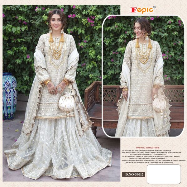 Fepic Rosemeen 39012 Pure Organza Heavy Embroidery Bridal Wedding Wear Pakistani Salwar Kameez