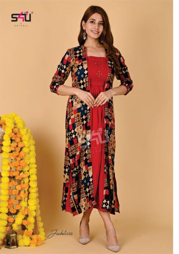 S4U SHIVALI PRESENT JACKETS BEAUTIFUL JACKET WITH MIDI DRESS