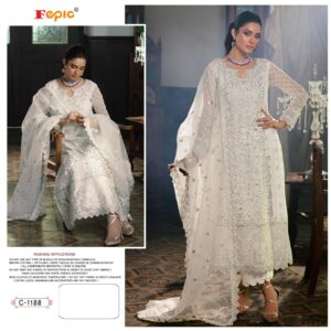 Fepic Rosemeen C 1188 Heavy Butterfly Net Embroidery Pakistani Suits Collection