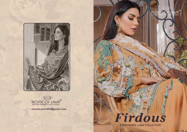 HOUSE OF LAWN FIRDOUS EMBROIDERY LAWN COLLECTION PAKISTANI SUITS