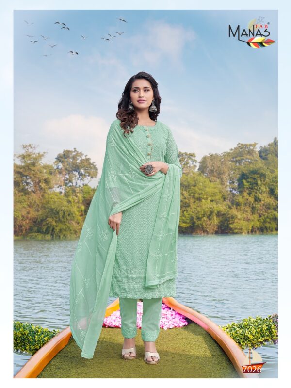 Manas Fab Schiffli Vol-5 Designer Geroegette Readymade Salwar Kameez