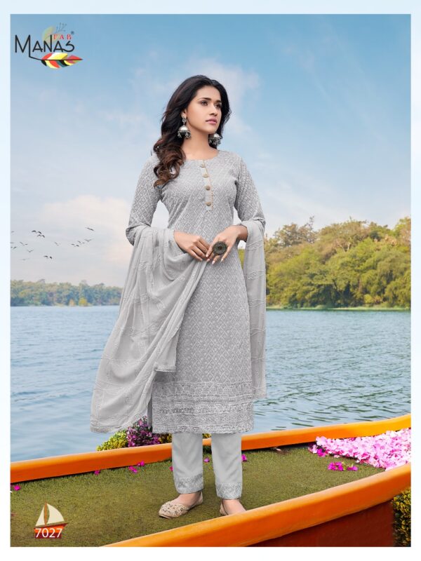 Manas Fab Schiffli Vol-5 Designer Geroegette Readymade Salwar Kameez