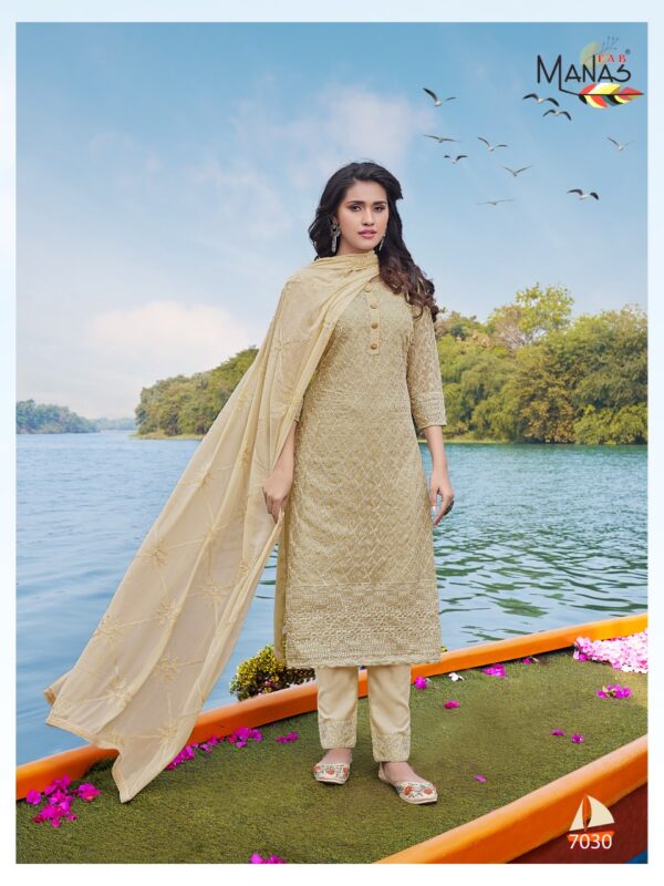 Manas Fab Schiffli Vol-5 Designer Geroegette Readymade Salwar Kameez