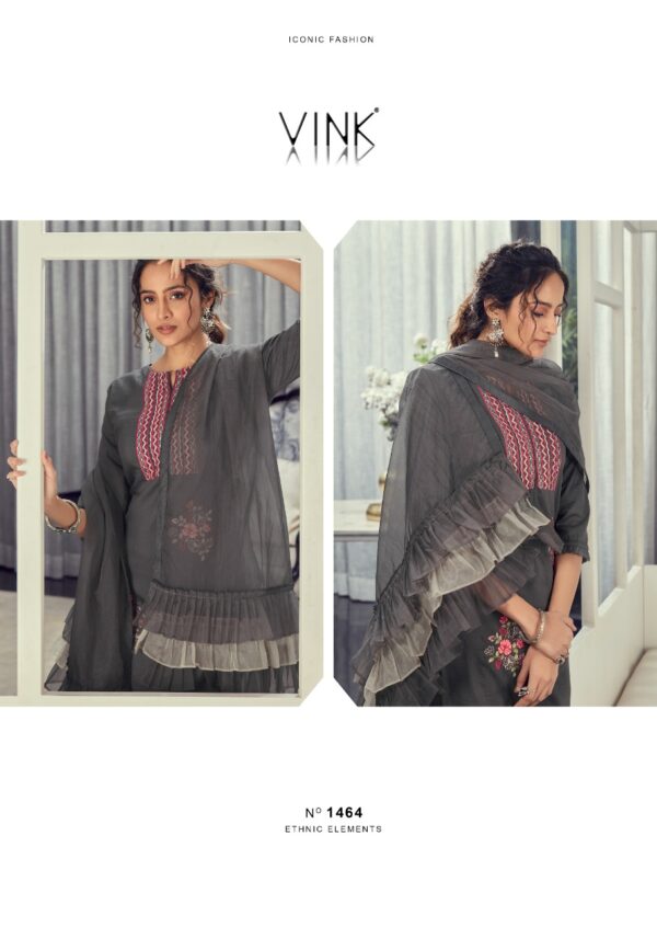 VINK RUFFLES VOL 3 KURTI PANT WITH DUPATTA SUPPLIER SURAT