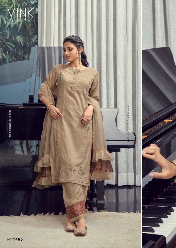 VINK RUFFLES VOL 3 KURTI PANT WITH DUPATTA SUPPLIER SURAT