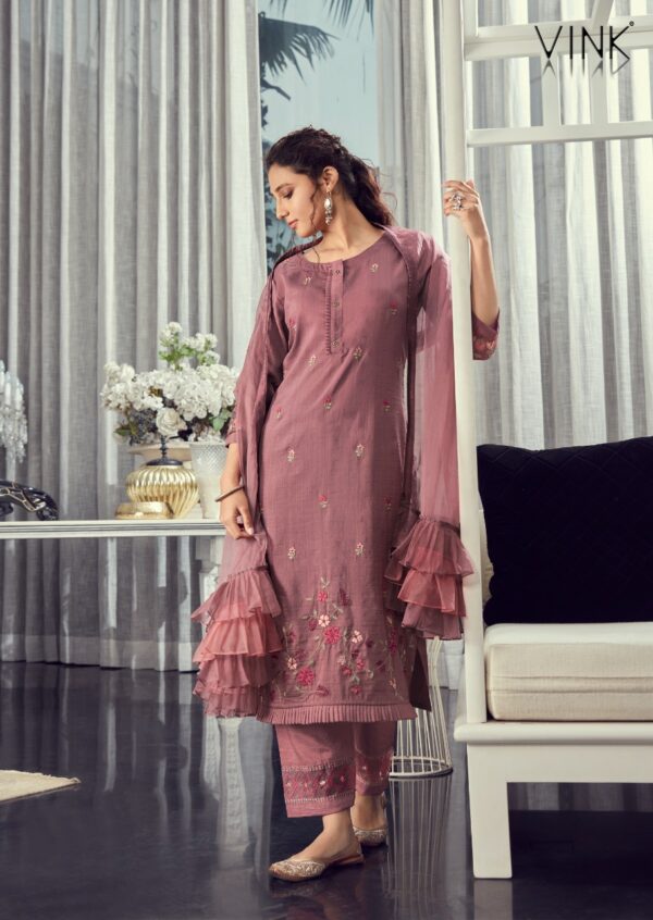VINK RUFFLES VOL 3 KURTI PANT WITH DUPATTA SUPPLIER SURAT