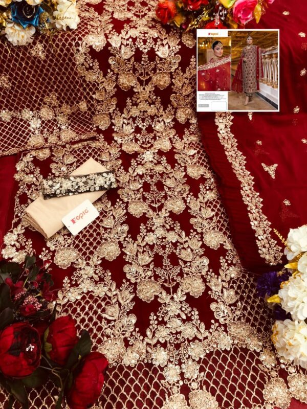 FEPIC ROSEMEEN R 9103 GEORGETTE MBOIRDERY PAKISTANI SUITS