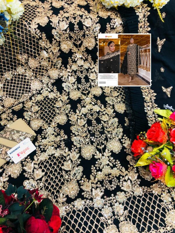 FEPIC ROSEMEEN R 9103 GEORGETTE MBOIRDERY PAKISTANI SUITS