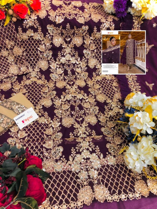 FEPIC ROSEMEEN R 9103 GEORGETTE MBOIRDERY PAKISTANI SUITS