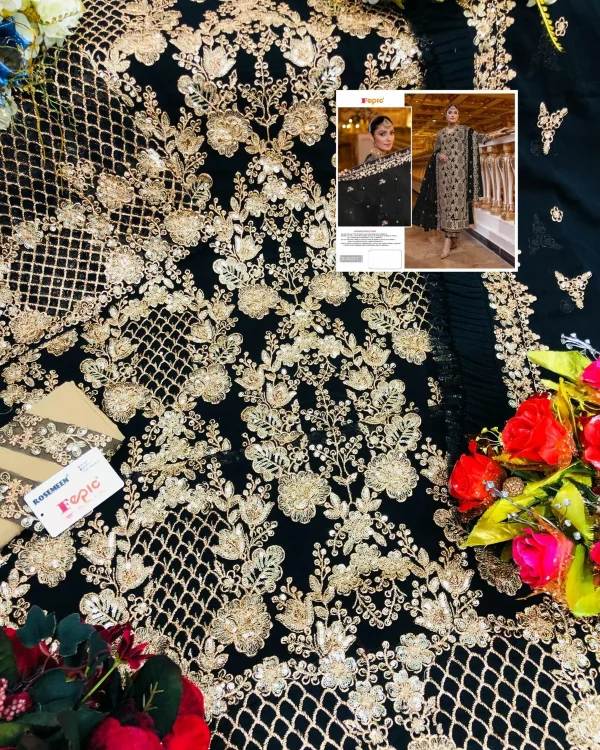 FEPIC ROSEMEEN R 9103 GEORGETTE MBOIRDERY PAKISTANI SUITS