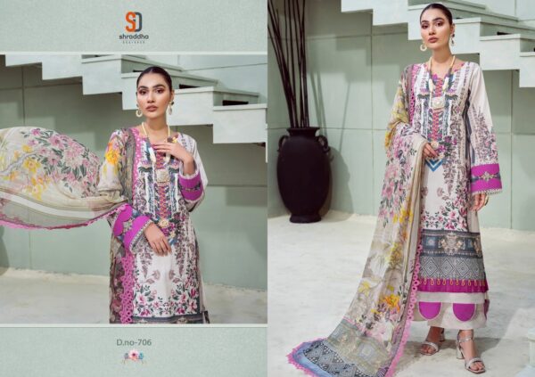SHRADDHA DESIGNER VINTAGE VOL 7 LAWN COTTON PRINTED PAKISTANI SUITS EXCLUSIVE CATALOG