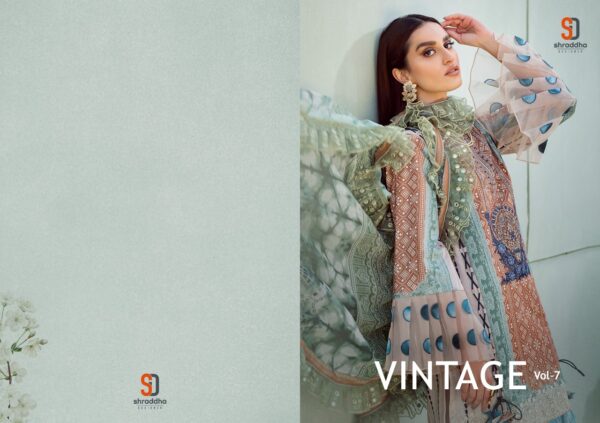 SHRADDHA DESIGNER VINTAGE VOL 7 LAWN COTTON PRINTED PAKISTANI SUITS EXCLUSIVE CATALOG