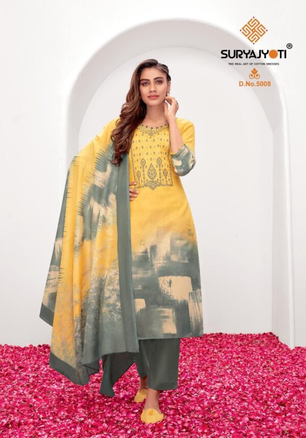 SURYAJYOTI SHADED VOL 5 SATIN COTTON SUITS WHOLESALER SURAT