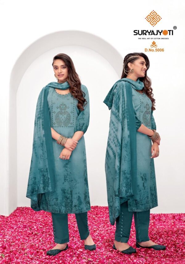 SURYAJYOTI SHADED VOL 5 SATIN COTTON SUITS WHOLESALER SURAT