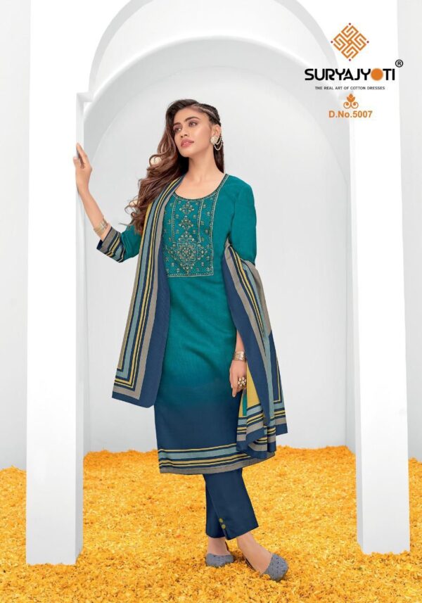 SURYAJYOTI SHADED VOL 5 SATIN COTTON SUITS WHOLESALER SURAT