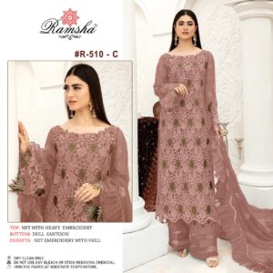 Ramsha 510 C Net Embroidery Pakistani Salwar Kameez
