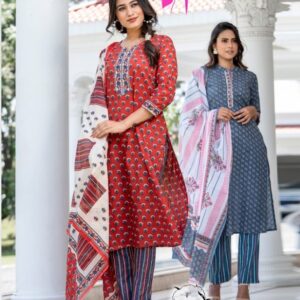 PSYNA COTTON CANDY PRINTED KURTI PANT WITH DUPATTA LATEST CATALOGUE