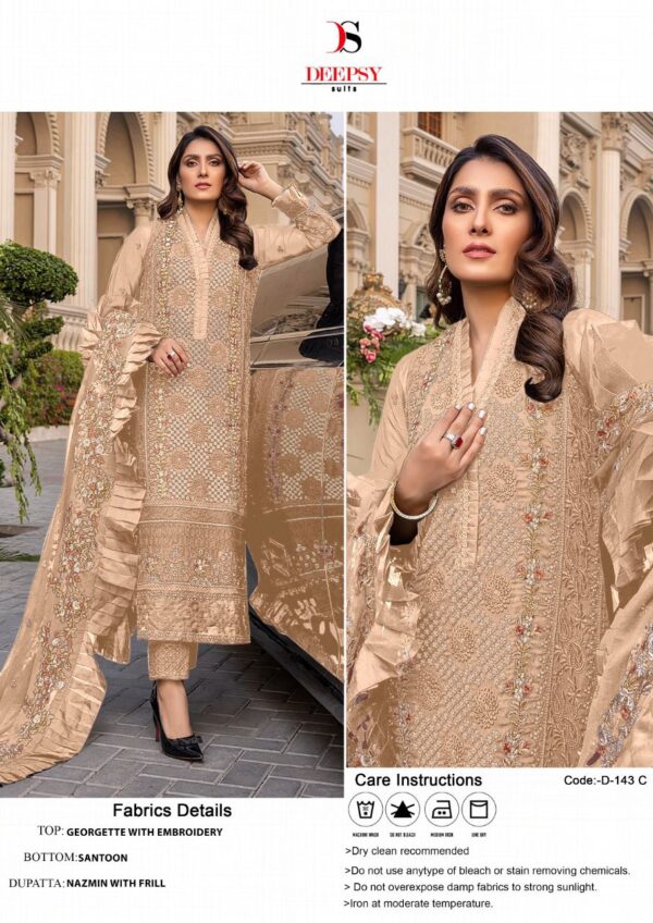 Deepsy D 143 Georgette Heavy Embroidery Pakistani Suits