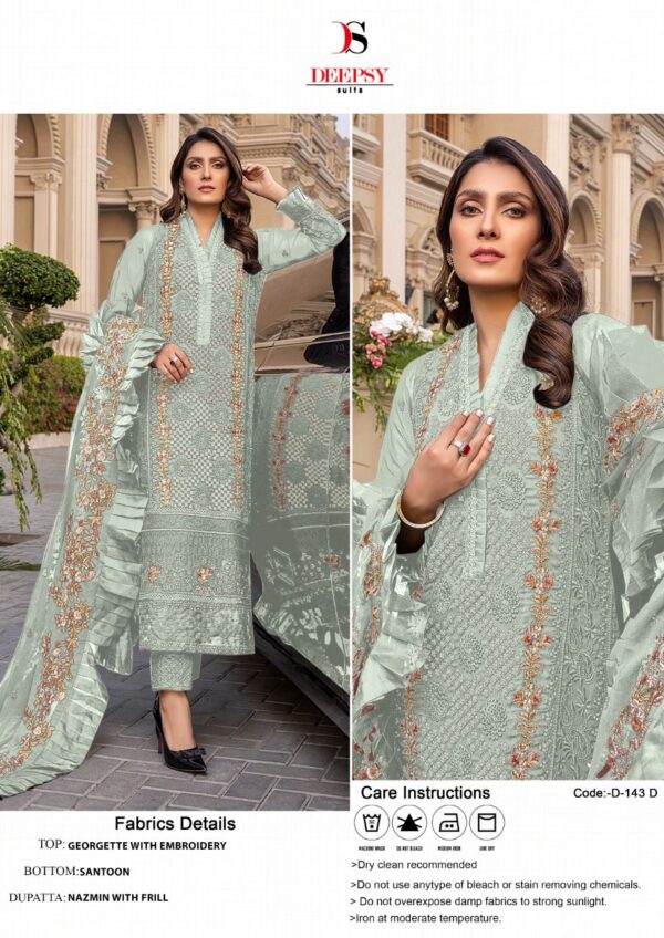Deepsy D 143 Georgette Heavy Embroidery Pakistani Suits