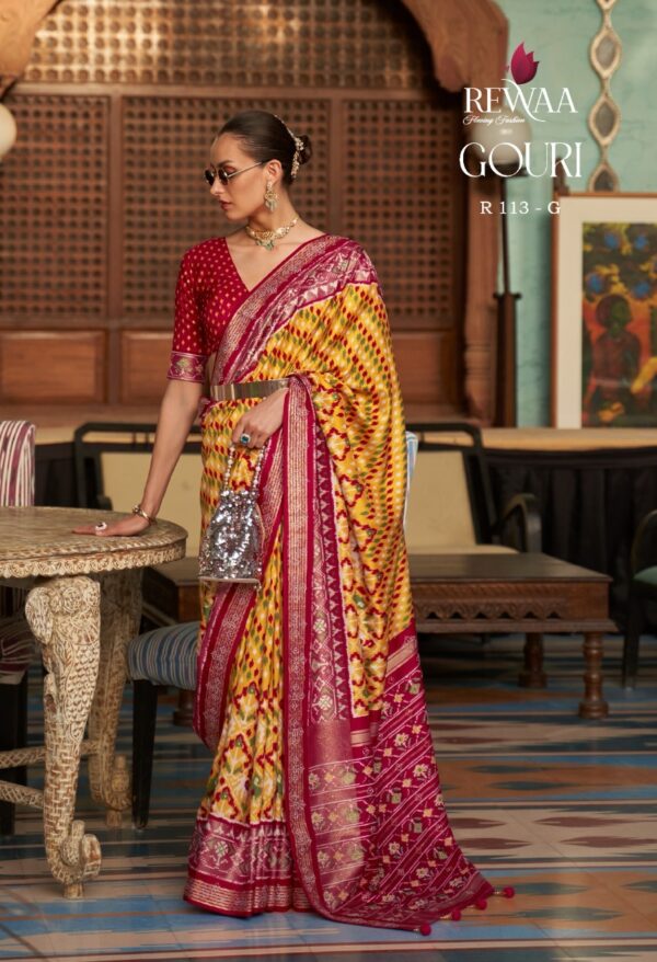 Rewaa Patola 113 Colour Fancy Patola Saree Wholesale Collection