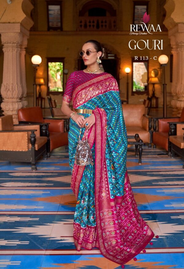Rewaa Patola 113 Colour Fancy Patola Saree Wholesale Collection