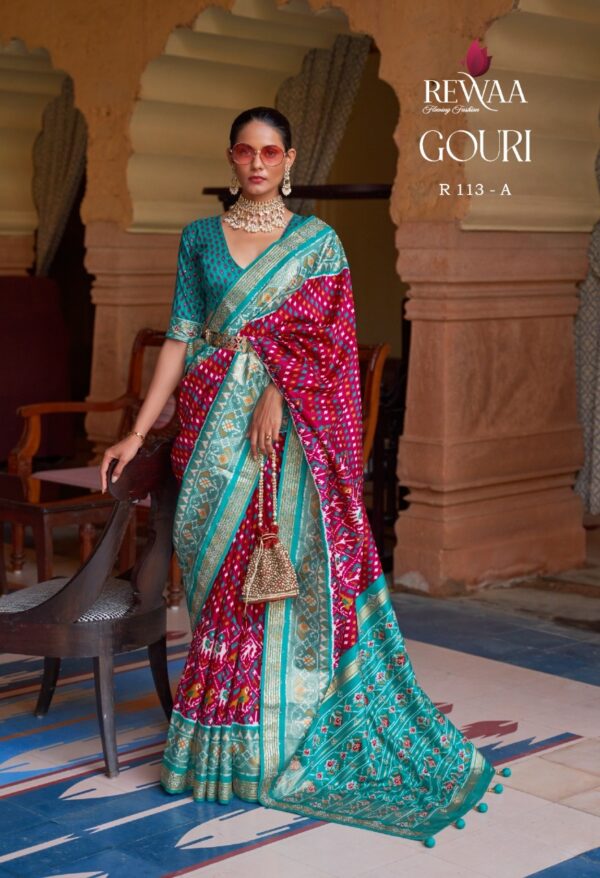 Rewaa Patola 113 Colour Fancy Patola Saree Wholesale Collection