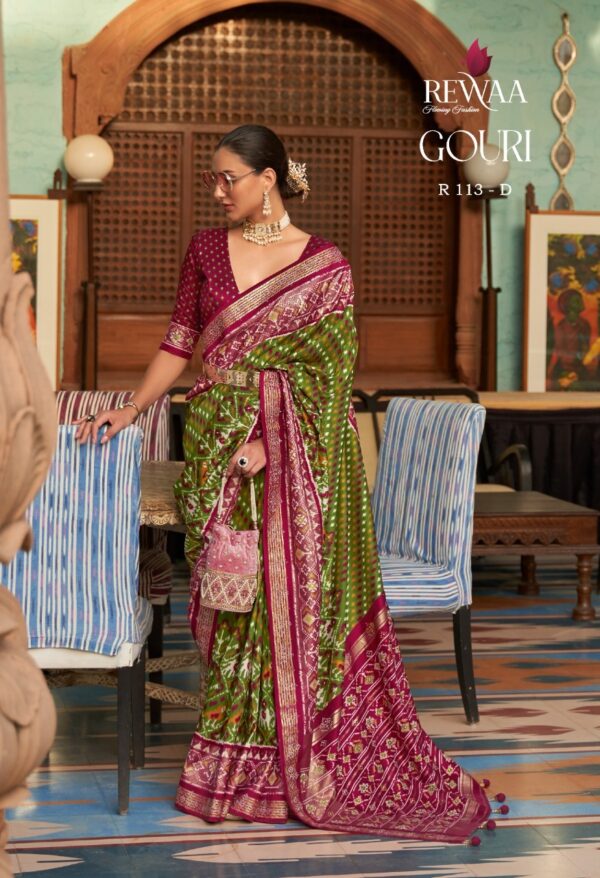 Rewaa Patola 113 Colour Fancy Patola Saree Wholesale Collection