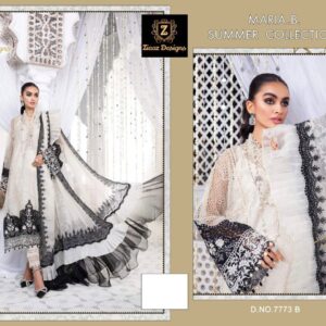 Ziaaz Designs Maira B Summer Collection Z Series Mb Black White Cotton Pakistani Salwar Kameez