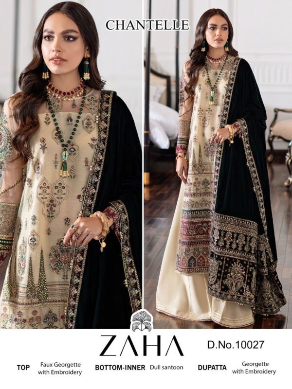 Zaha Chantelle Party Wear Pakistani Salwar Kameez Wholesaler