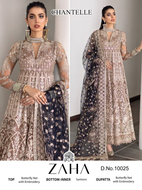 Zaha Chantelle Party Wear Pakistani Salwar Kameez Wholesaler