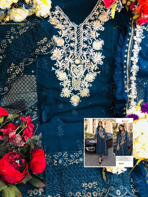 Fepic Rosemeen D 5204 Georgette Embroidery Pakistani Salwar Kameez