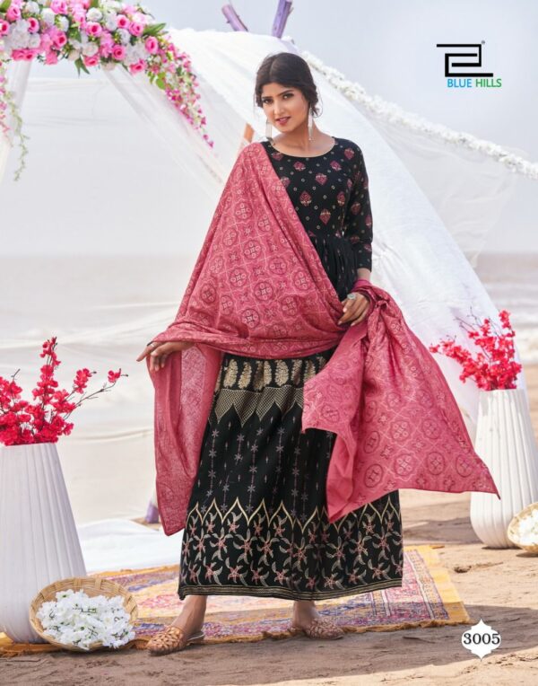 Blue Hills Walkway Dupatta Edition Vol 3 Gown Style Kurti With Dupatta