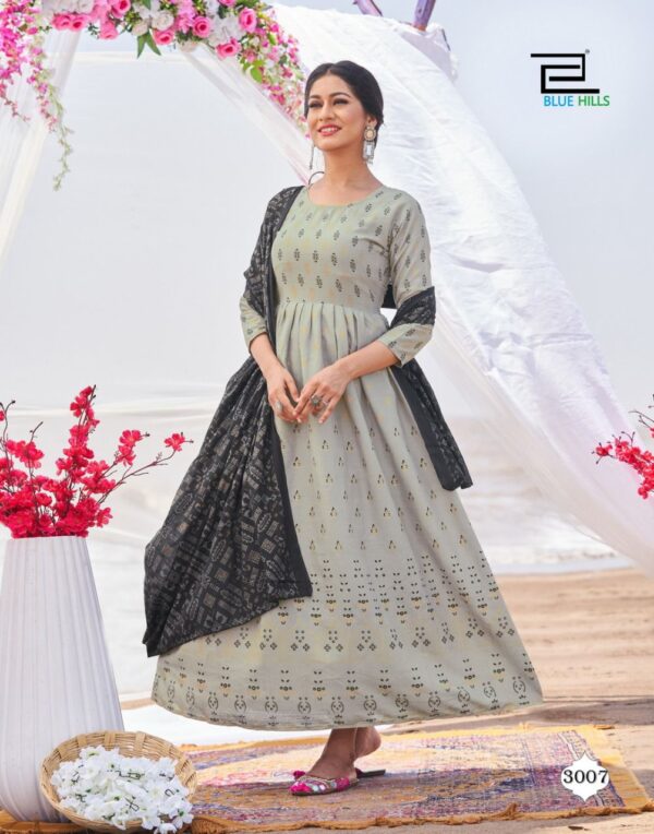 Blue Hills Walkway Dupatta Edition Vol 3 Gown Style Kurti With Dupatta