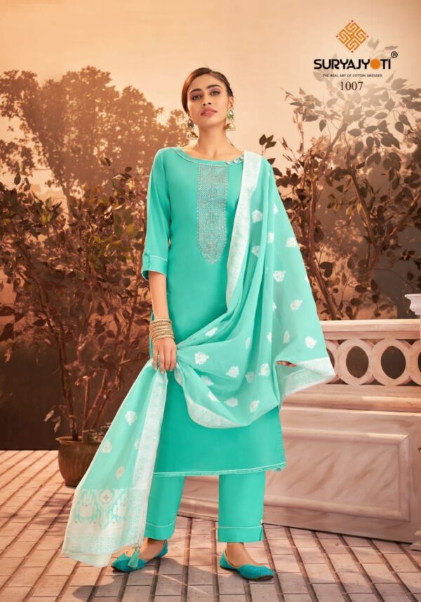 Suryajyoti Khanak Vol 1 Jam Satin Embroidery Work Fancy Salwar Kameez Wholesaler