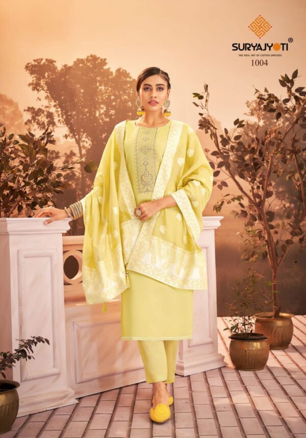 Suryajyoti Khanak Vol 1 Jam Satin Embroidery Work Fancy Salwar Kameez Wholesaler