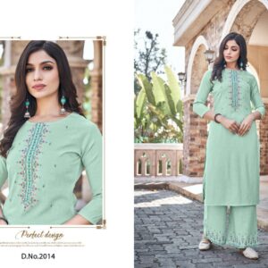 Snap Style Blossom Rayon Kurti With Plazzo Collection Wholesaler