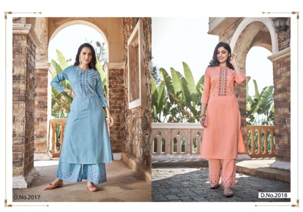 Snap Style Blossom Rayon Kurti With Plazzo Collection Wholesaler