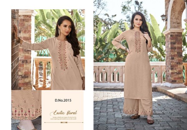 Snap Style Blossom Rayon Kurti With Plazzo Collection Wholesaler
