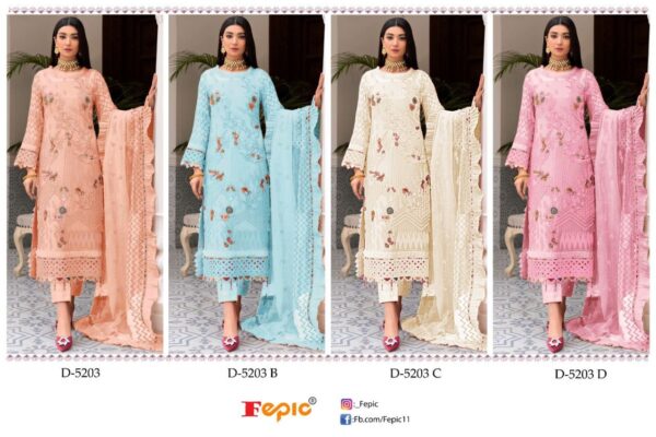 Fepic Rosemeen D 5203 Georgette Latest Pakistani Suits