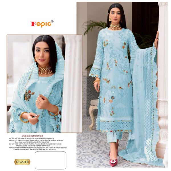 Fepic Rosemeen D 5203 Georgette Latest Pakistani Suits
