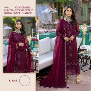 Shree Fab S 548 Georgette Heavy Embroidery Pakistani Salwar Kameez Wholesaler